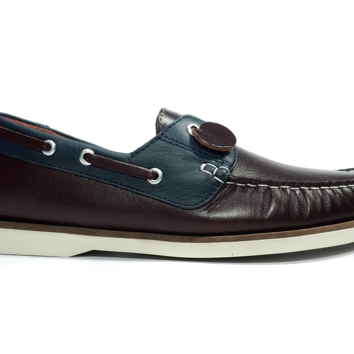 HERREROS - Zapato Hombre Mocasín -Herreros- Apache Coñac  Azul