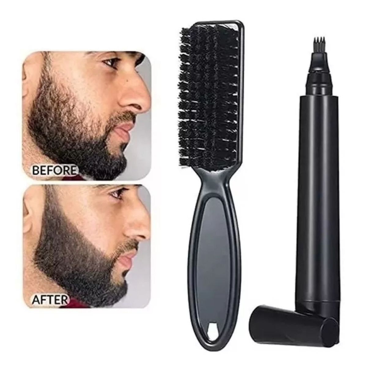GENERICO - Boligrafo Lapiz Perfilador Barba + Cepillo