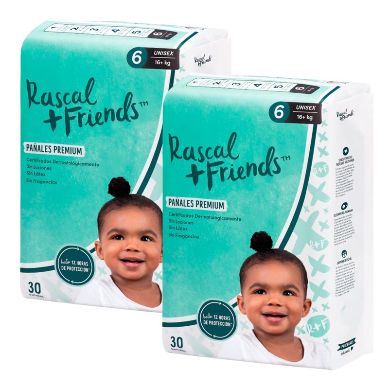 RASCALS - Pañales Rascals Talla 6 16+ Kg x 2 Paquetes