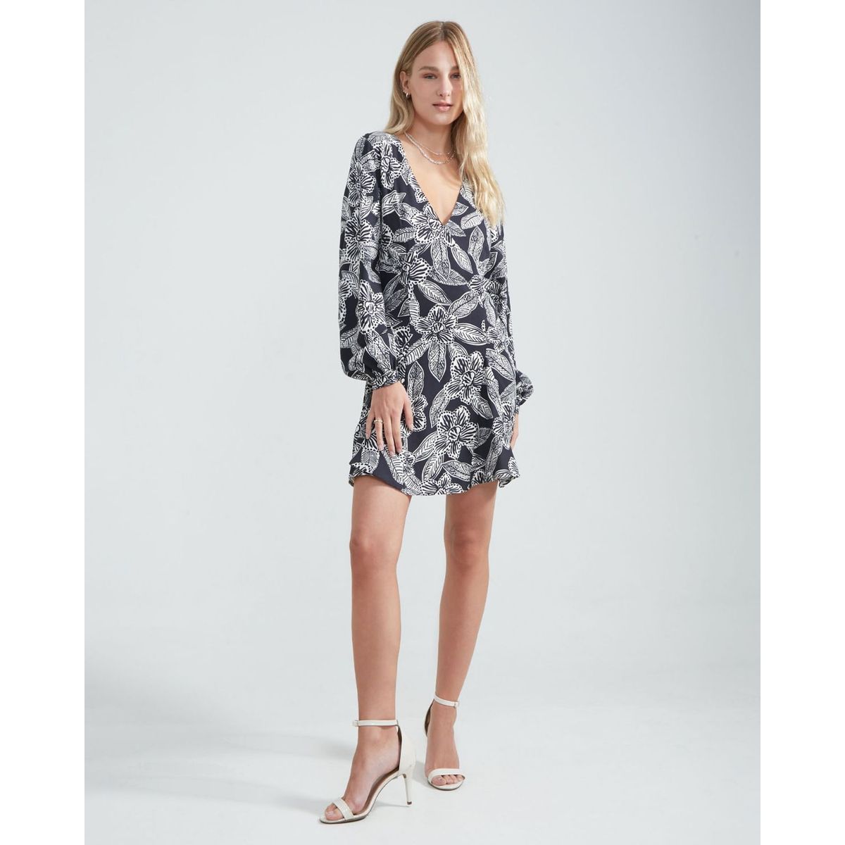 SEVEN SEVEN - Vestido Corto Con Estampado Floral  Para Mujer Negro Seven Seven