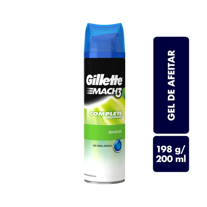 GILLETTE - Gel De Afeitar Gillete Mach3 Complete Defense X 198gr