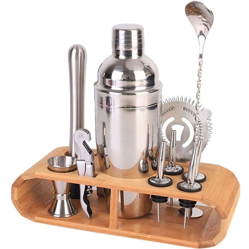 ONE PIXEL - Bartender Coctelera Set Utensilios Bar Inoxidable 12 Piezas