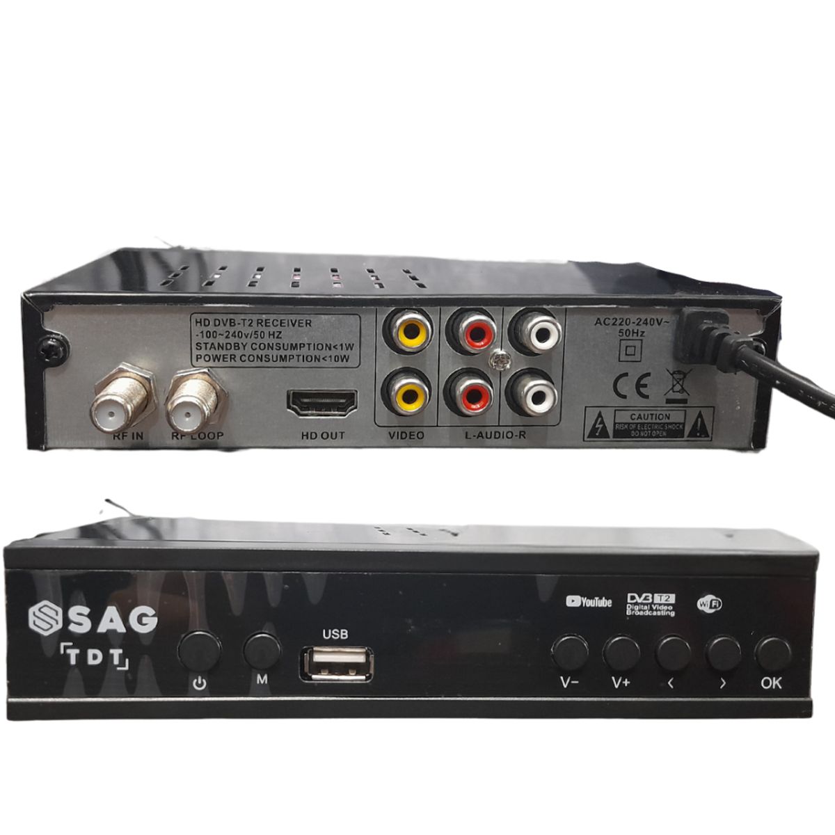 GENERICO - DECODIFICADOR TDT DIGITAL DV3 T2 HDMI ANTENA