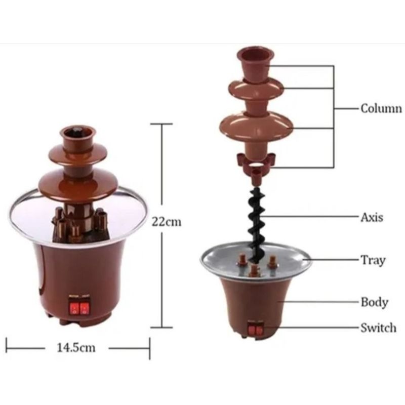 GENERICO - Fuente De Chocolate Fondue Fountain 3 Niveles Mini