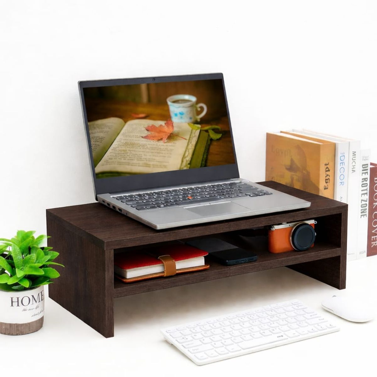 GENERICO - Base Elevador Para Monitor Wengue