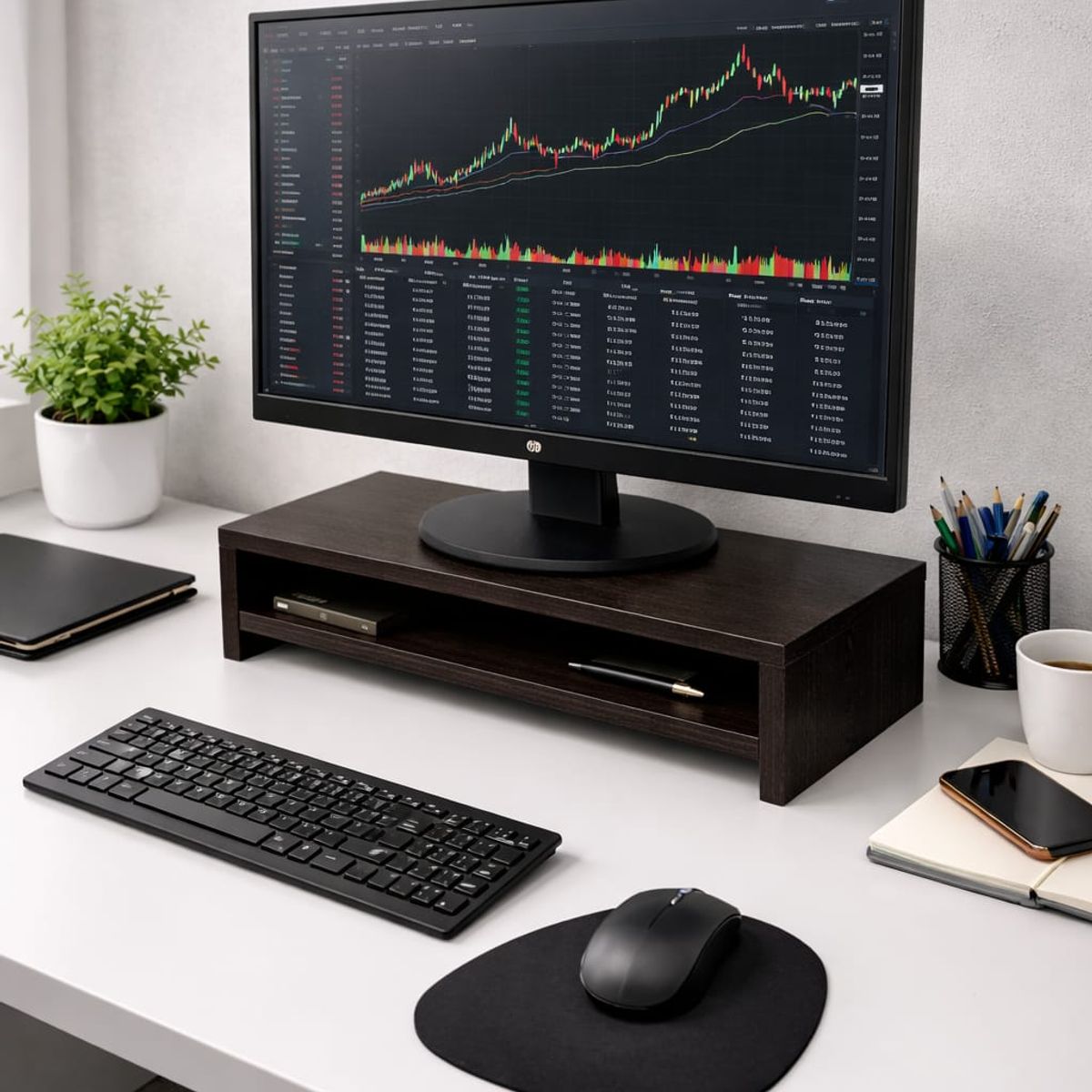 GENERICO - Base Elevador Para Monitor Wengue