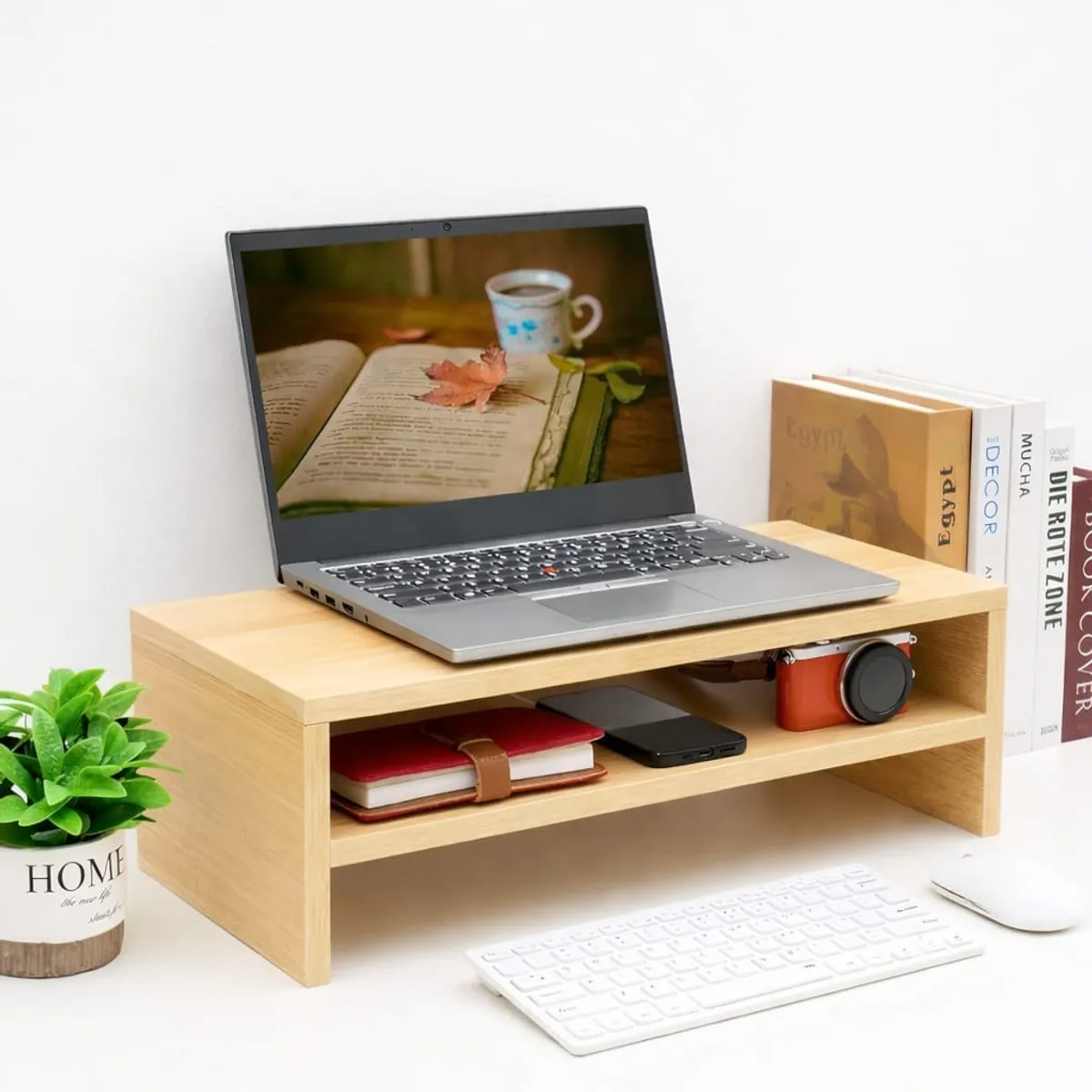 GENERICO - Base Elevador Para Monitor Color Olmo