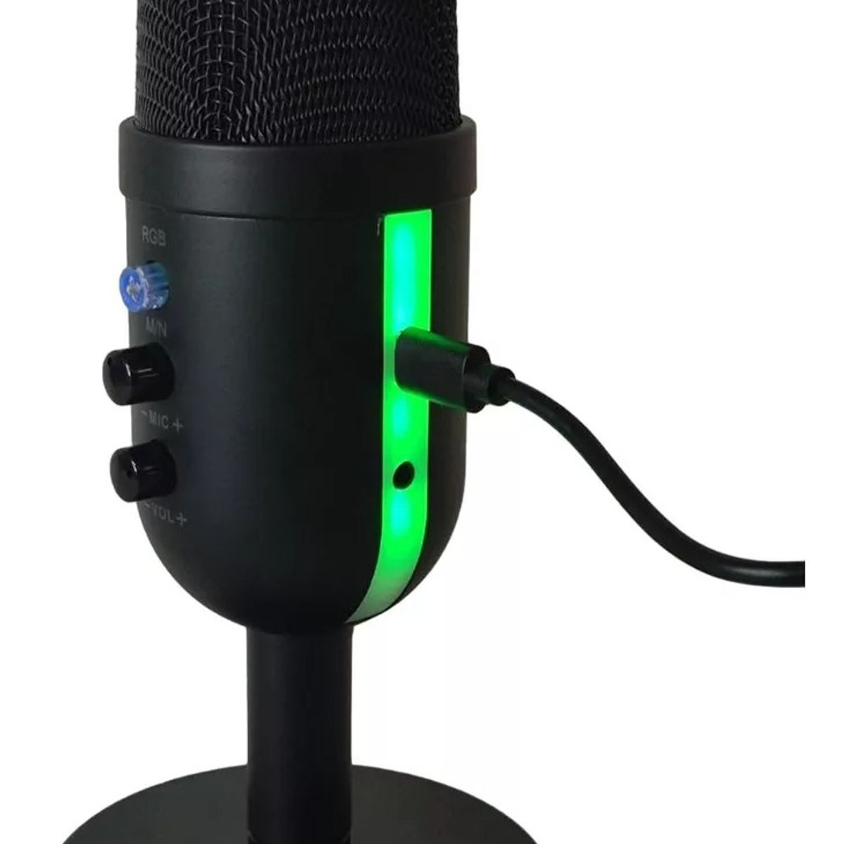 GENERICO - Micrófono Pc Luces Rgb Transmisión Videojuegos Usb Aux 35mm