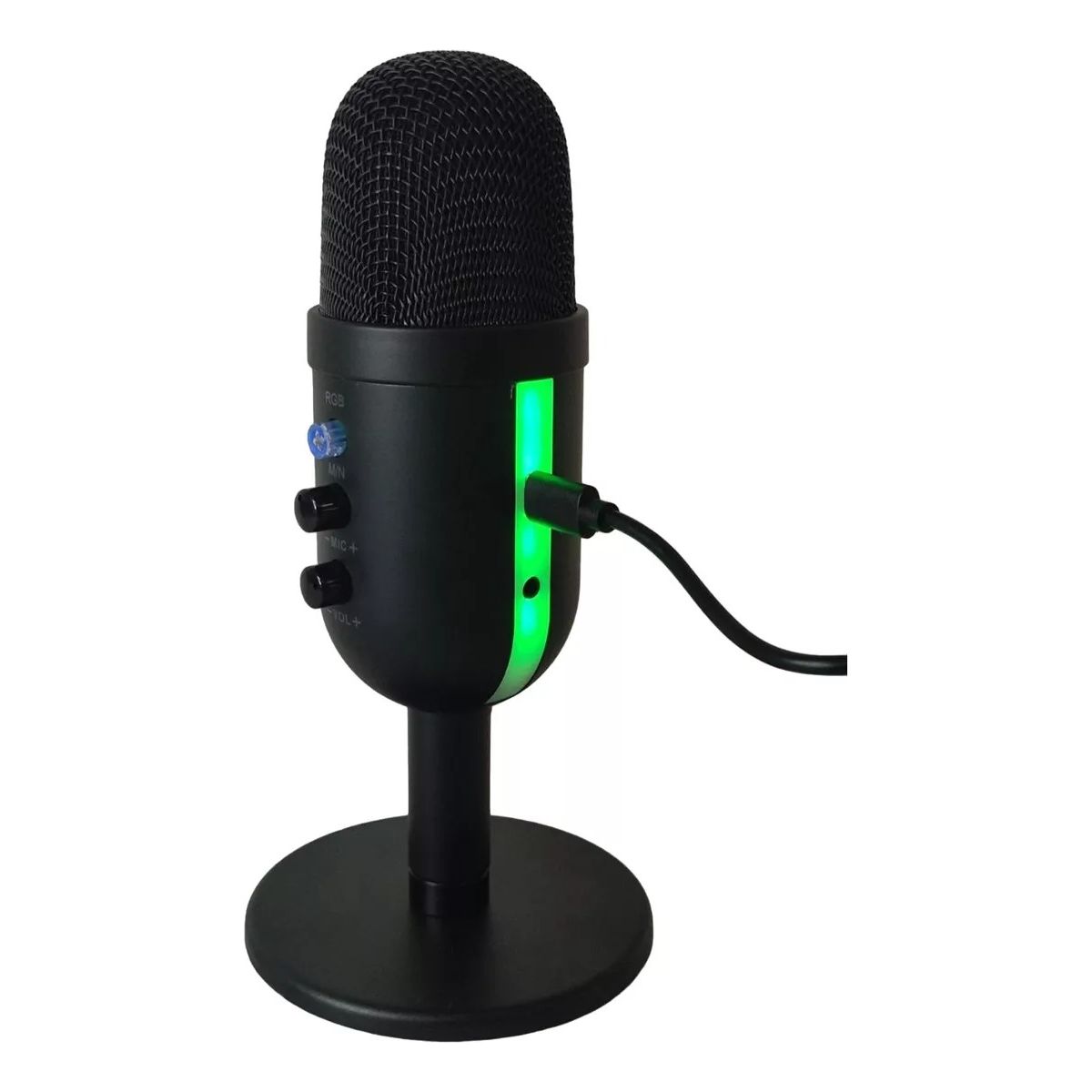 GENERICO - Micrófono Pc Luces Rgb Transmisión Videojuegos Usb Aux 35mm