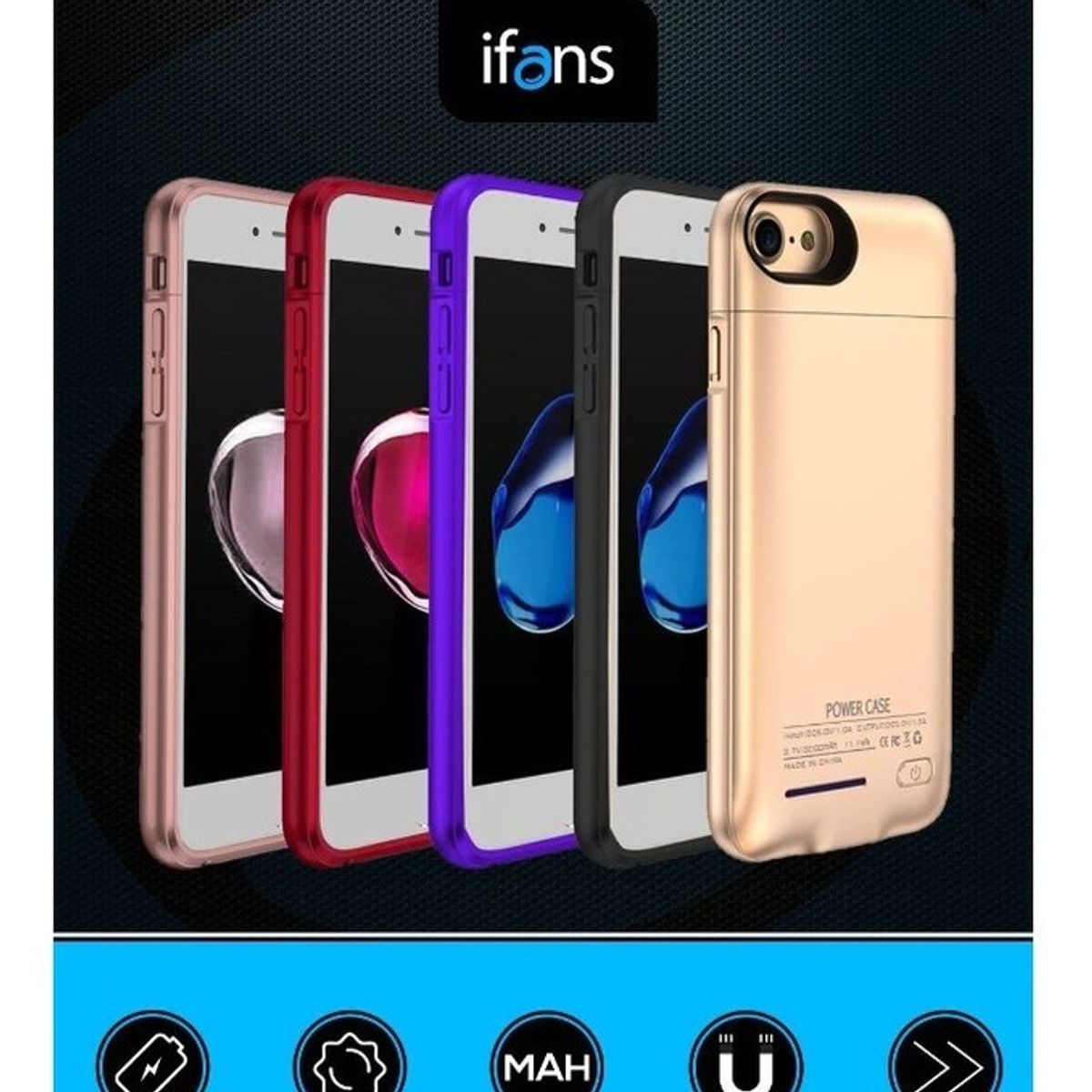 GENERICO - Carcasa Funda Power Case 2 En 1 Power Bank 3000 Mah Iph 7