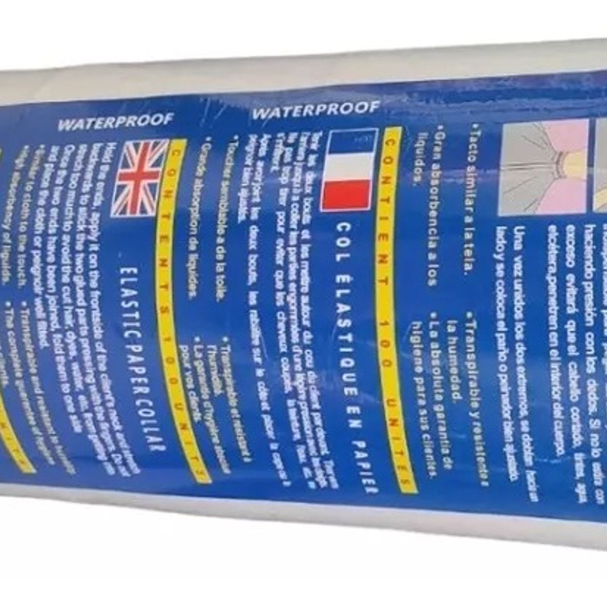 GENERICO - Cuellero Papel Desechable Cubre Cuello Barbería X5 Rollos