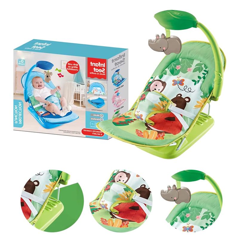 LANZURY IMPORTACIONES - silla asiento infantil bebé músical y vibrante VERDE