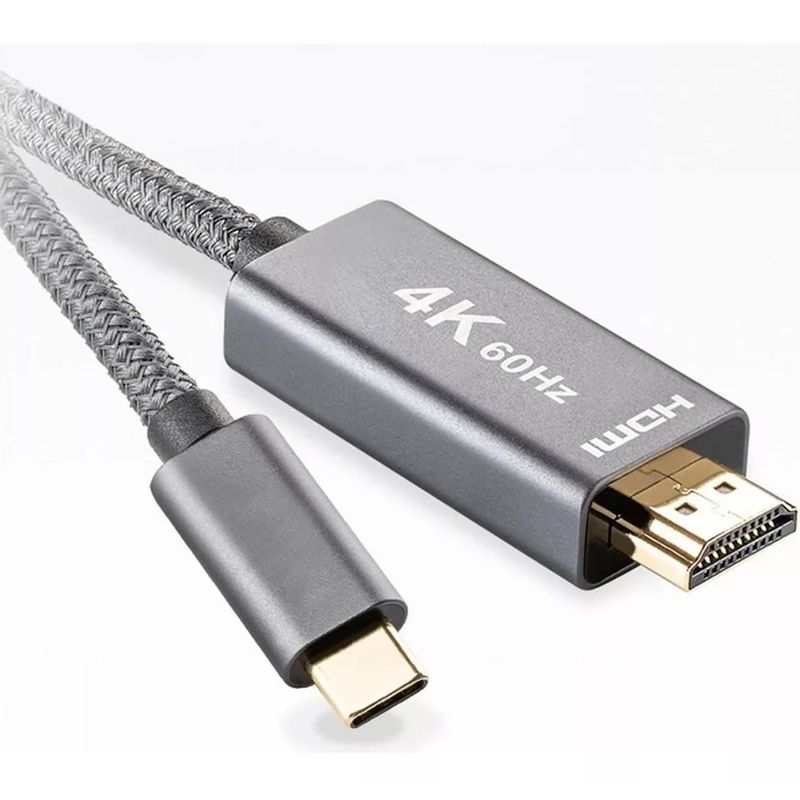 ONE PIXEL - Cable Adaptador Usb C A Hdmi V21 4k 60hz Trenzado Oro 2mt