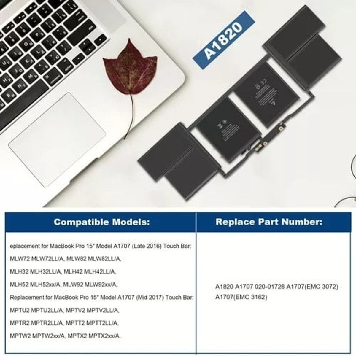 GENERICO - Bateria A1707, A1820 Macbook Touch Bar 15