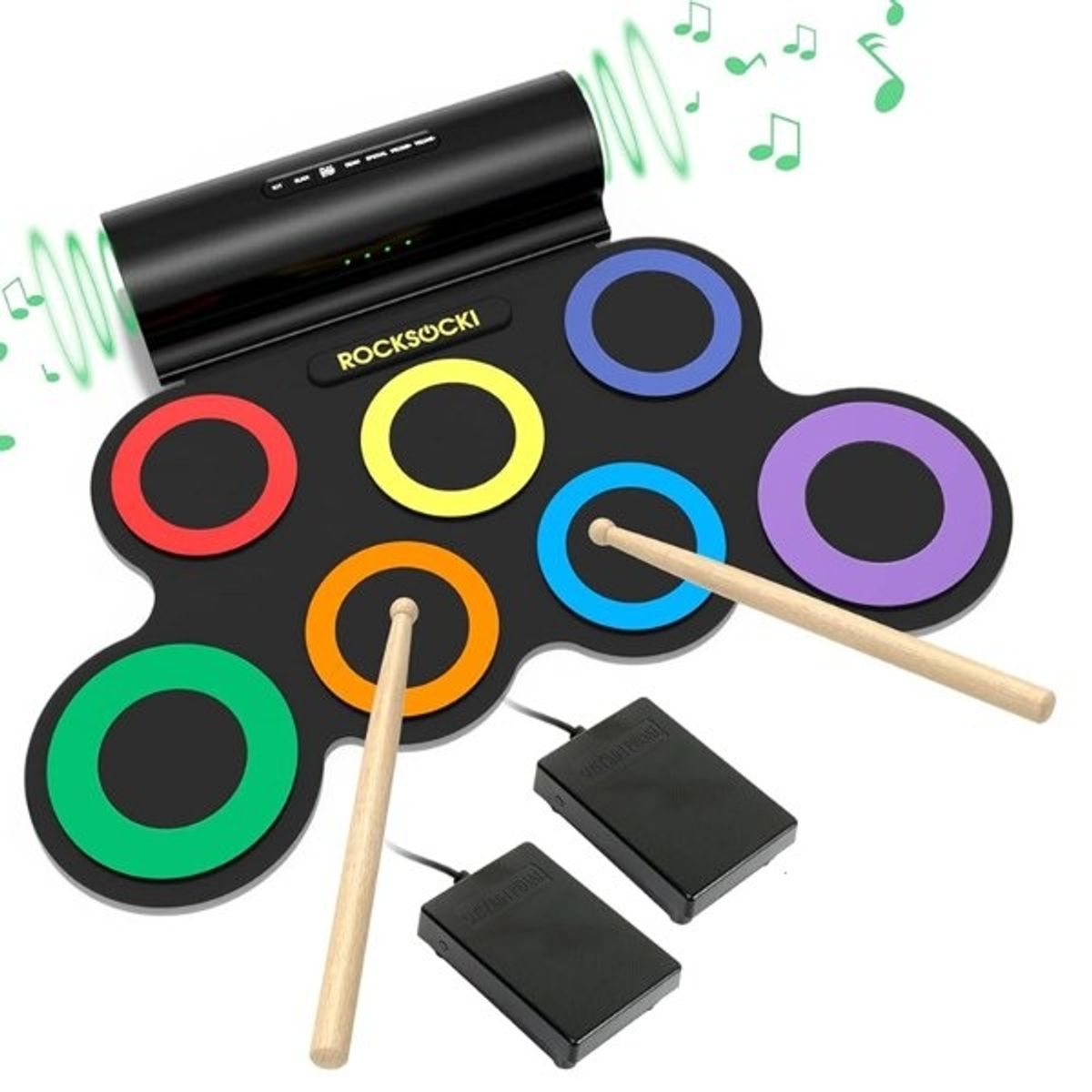 GENERICO - Batería Electrónica Portátil Tambor Eléctrico Flexible 3001