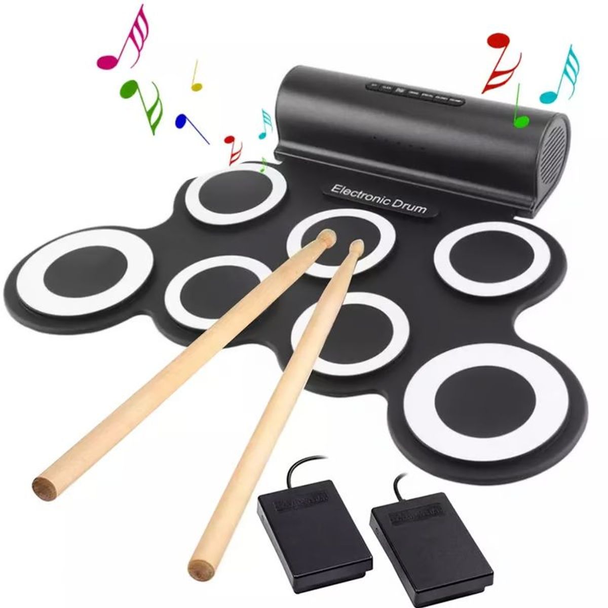 GENERICO - Batería Electrónica Portátil Tambor Eléctrico Flexible 3001