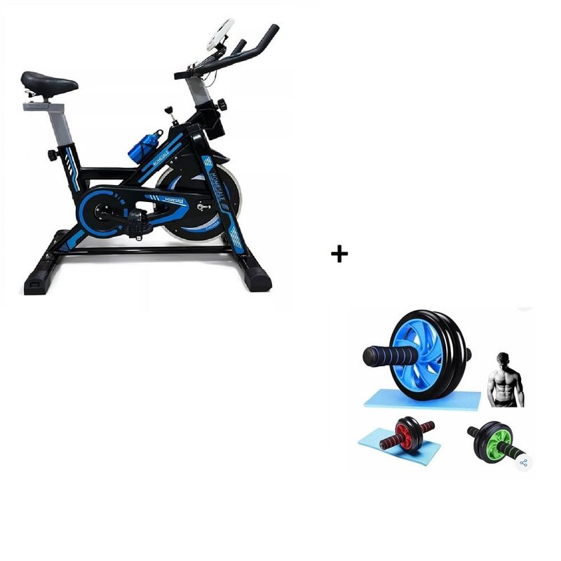 GENERICO - Bicicleta Estatica Spinning Gimnasio + Rueda Abdominal