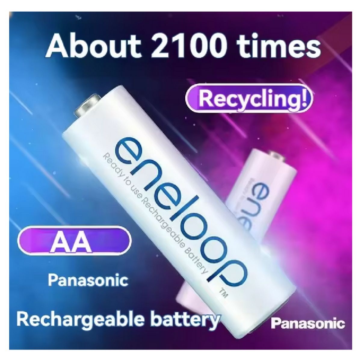 GENERICO - 4x Pilas Recargables Panasonic Eneloop AA 2100mah Pack X4