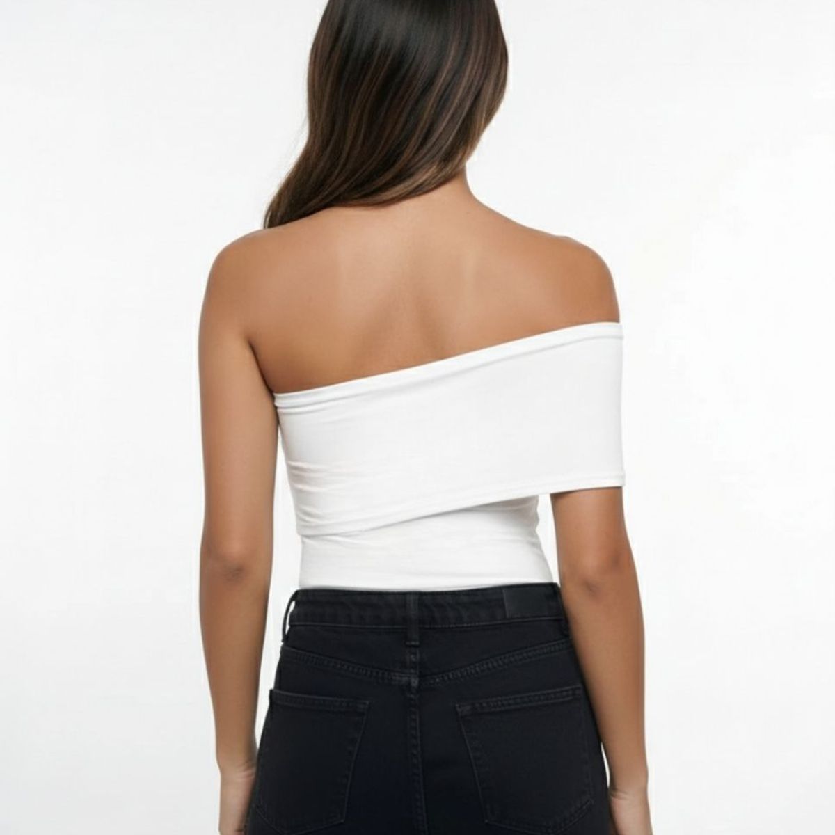 MOLGOA - Body para Mujer Blanco Escote Strapless con Banda - Penelope