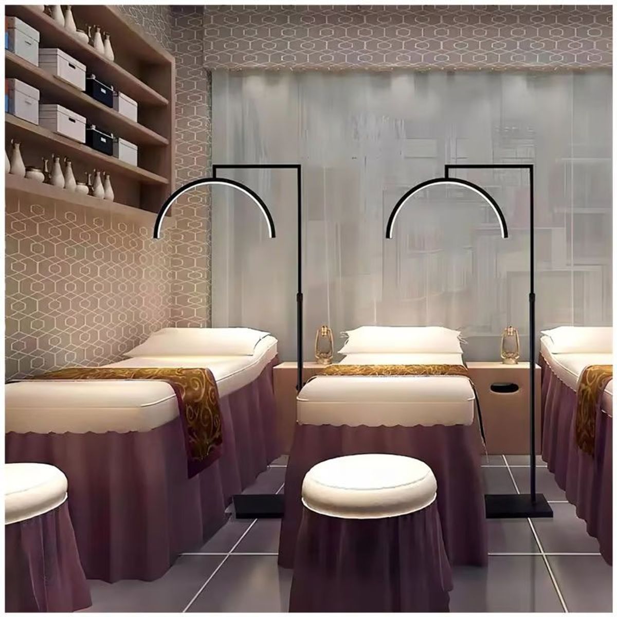 GENERICO - Lampara Pie LED Profesional Media Luna Con Control