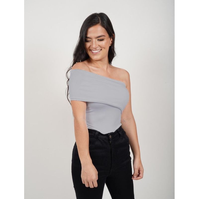 MOLGOA - Body para Mujer Escote Gris Strapless con Banda - Penelope Gris
