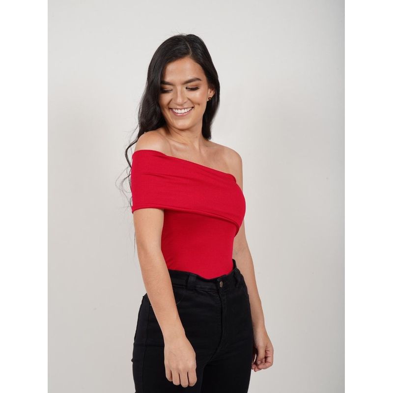 MOLGOA - Body para Mujer Escote Rojo Strapless con Banda - Penelope Rojo