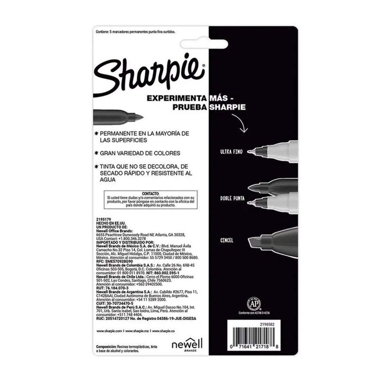 SHARPIE - Marcadores Punta Fina Sharpie Fine Retratos x5 ed Especial
