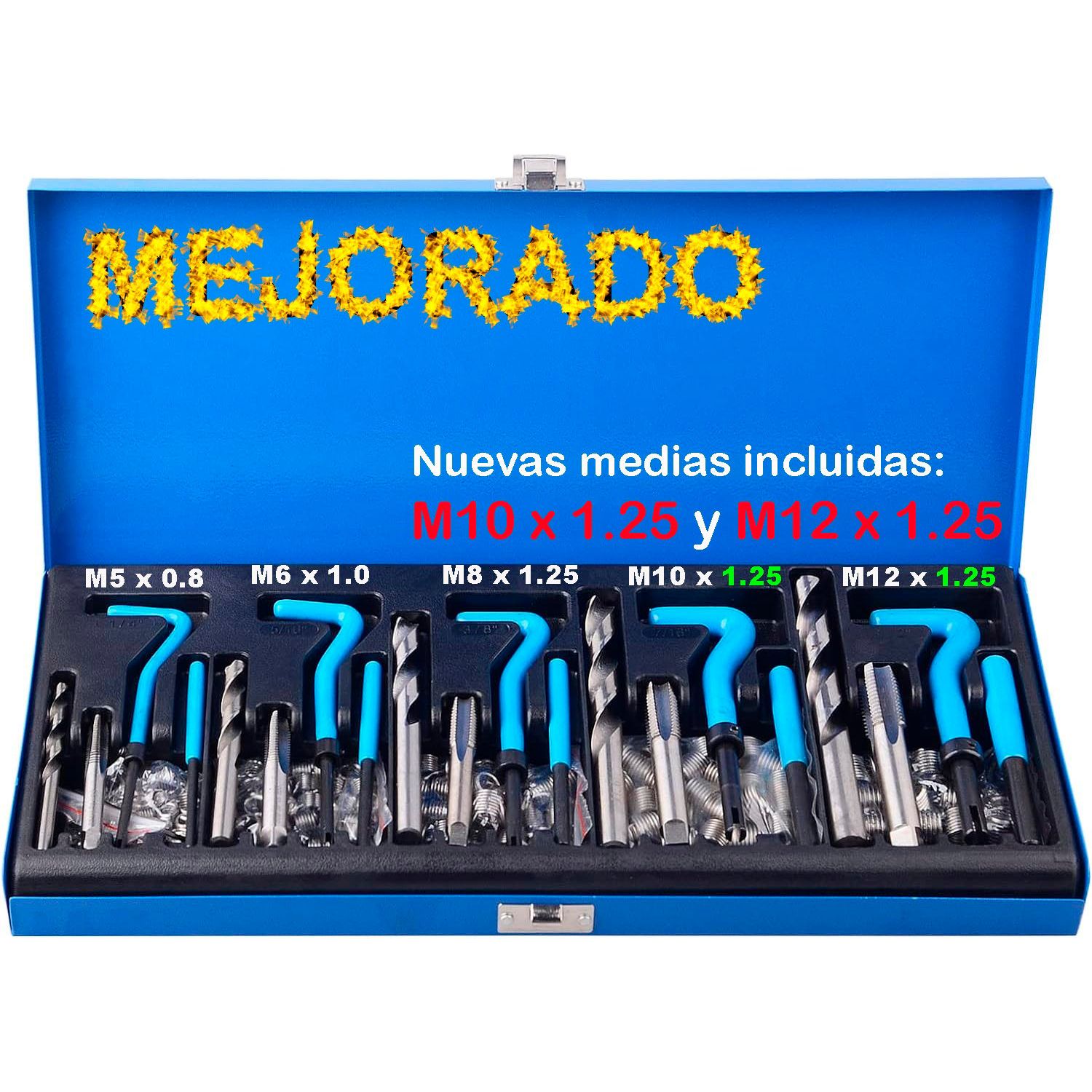 Strumento Riparazione Testata Cilindro Kit Riparazione Filettatura Candela - Set Maschi E Inserti M10x1.0 E M12x1.0 Strumento Filettatura - Foto 9