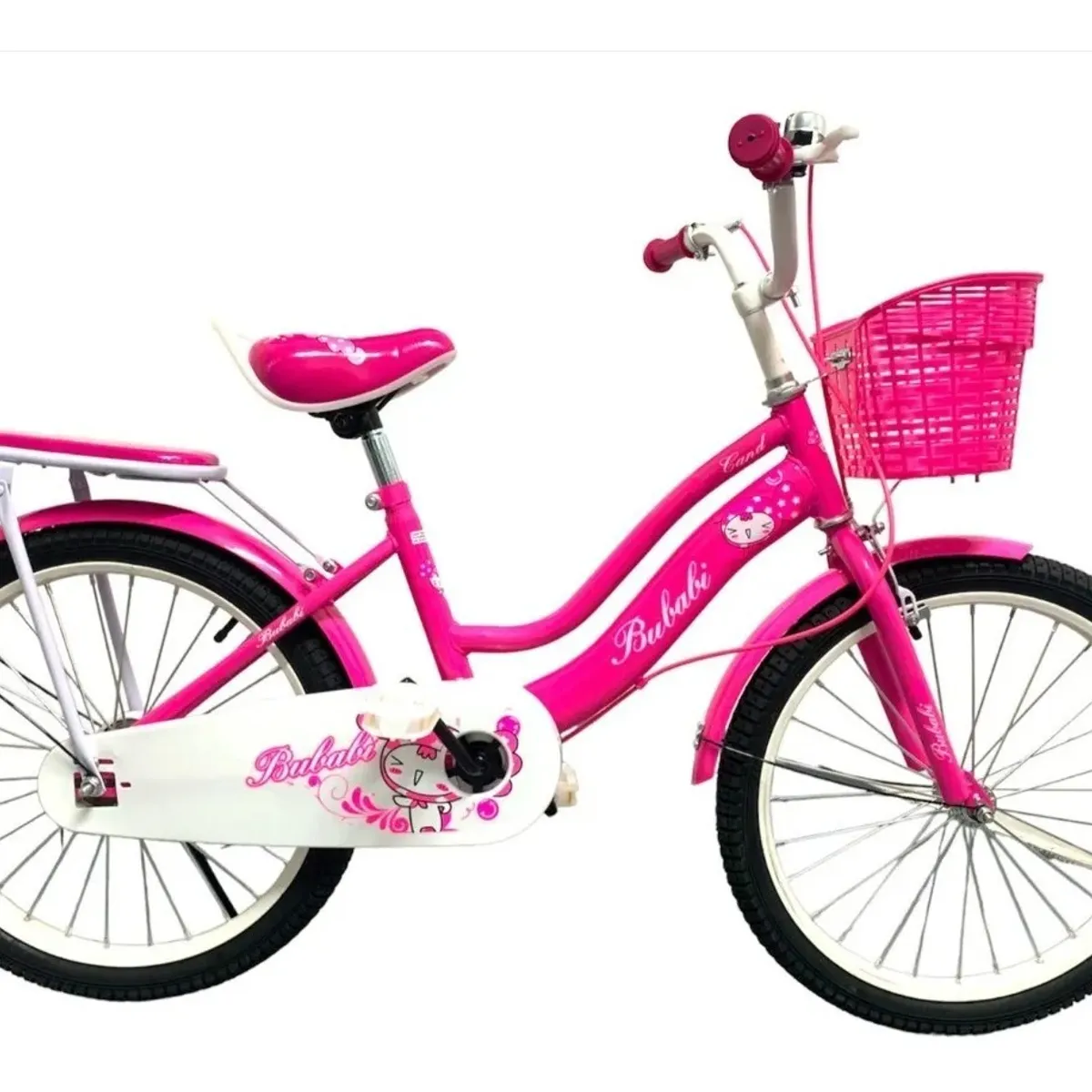 KIDSHOP - Bicicleta Infantil Con Canasta y Pito Rin 20 BC03-N  Fucsia