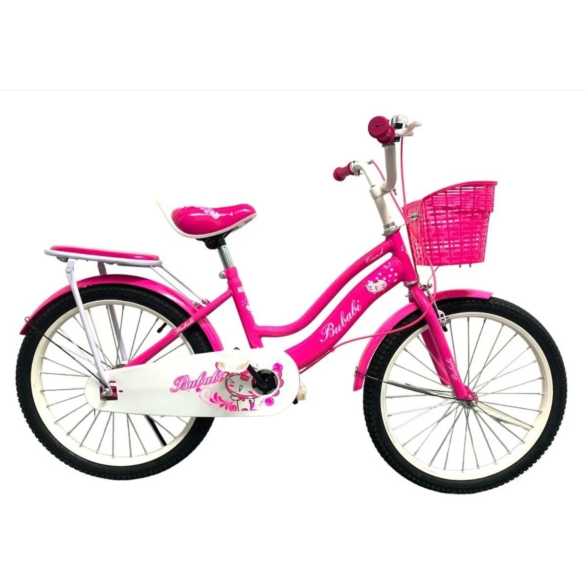 KIDSHOP - Bicicleta Infantil Con Canasta y Pito Rin 20 BC03-N  Fucsia