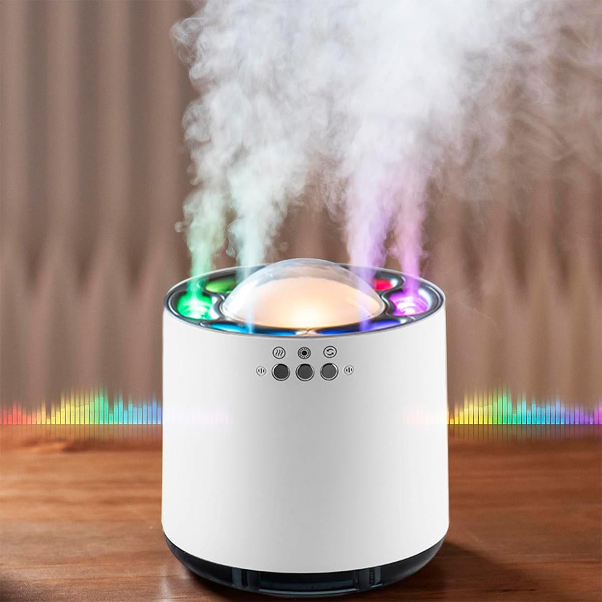 COMPRALOENCASA COM - Humidificador Ritmo Musical LED 6 Difusores Aromas Luminoso DQ703