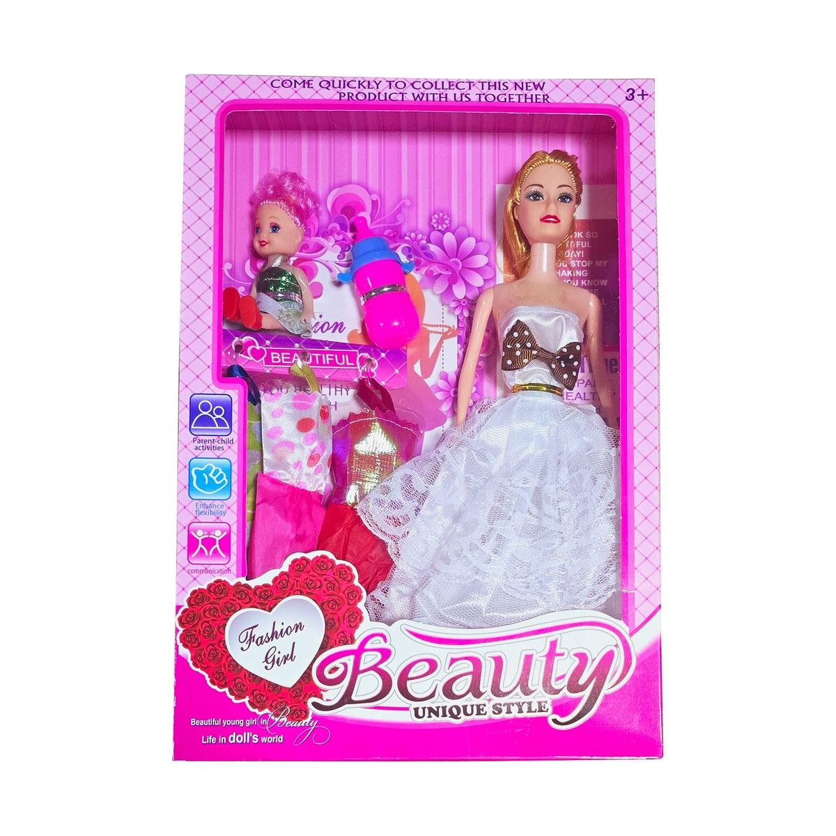 DAYOSHOP - Muñeca Vestido Tetero Mini Bebe Moda Fashion Juguete Niña