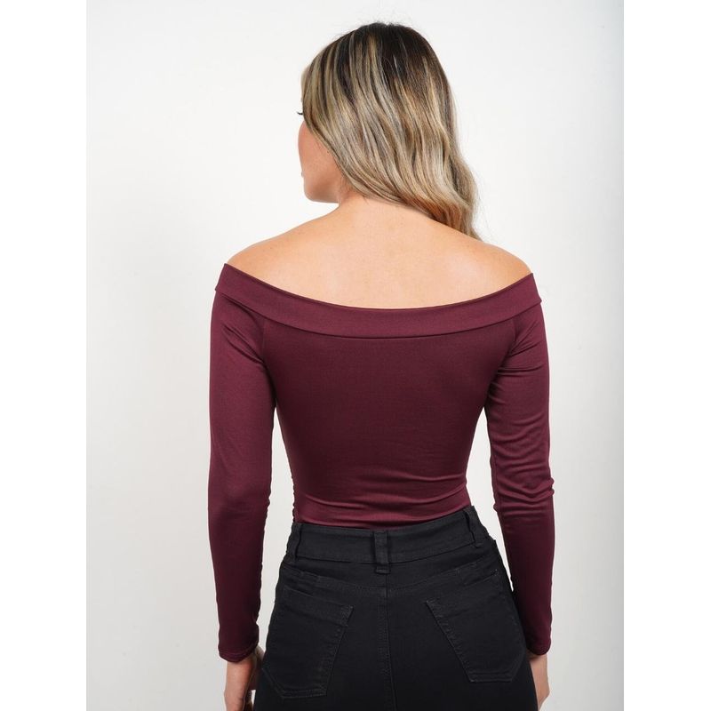 MOLGOA - Body para Mujer Vino Cuello Bandeja - Lauren Vino