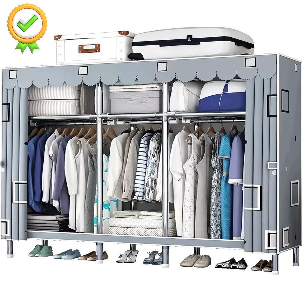 ONE PIXEL - Closet Armario Reforzado Portatil 205cm Armable Gris