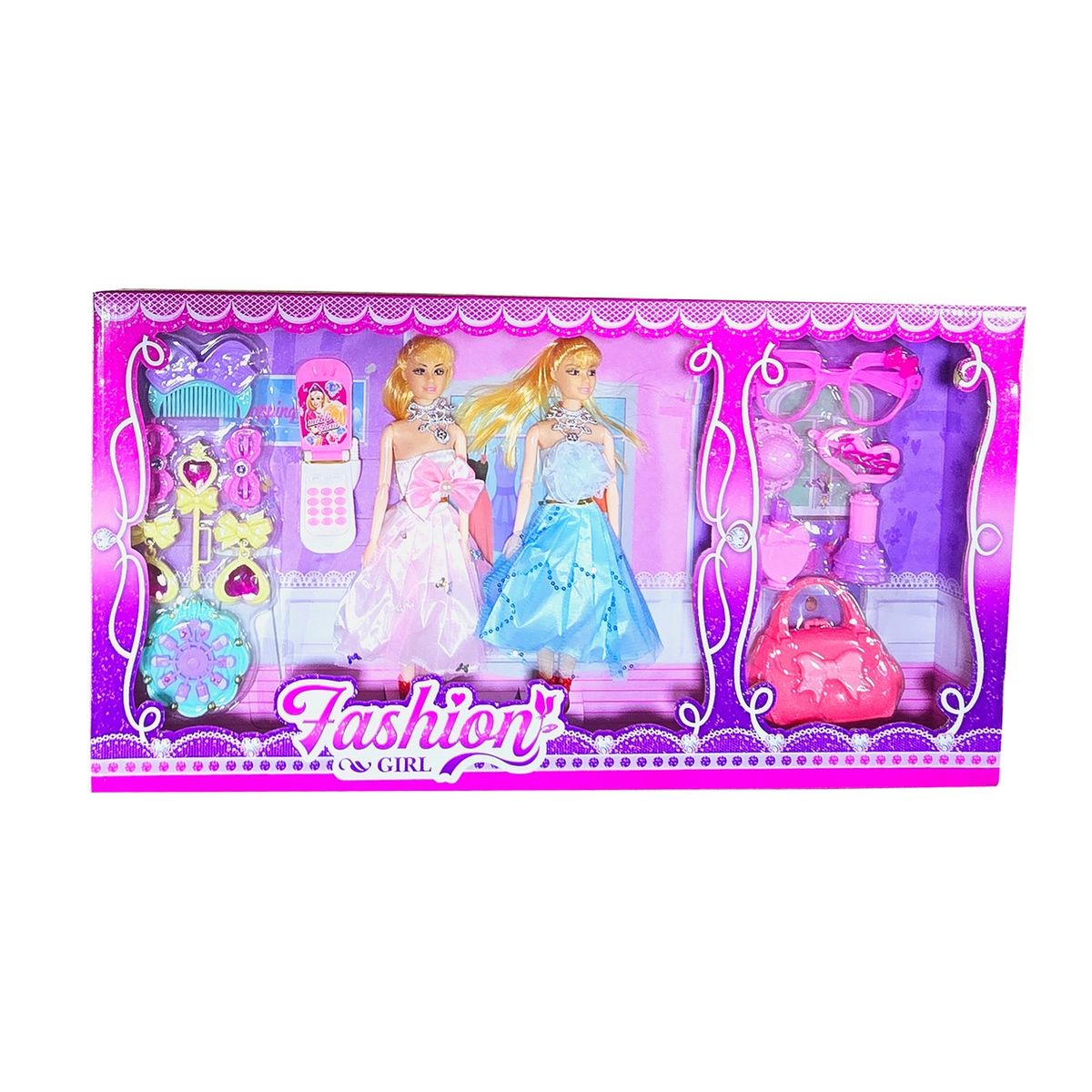 DAYOSHOP - Muñecas Vestidos Accesorios Princesa Bolso Gafa Juguete Niña