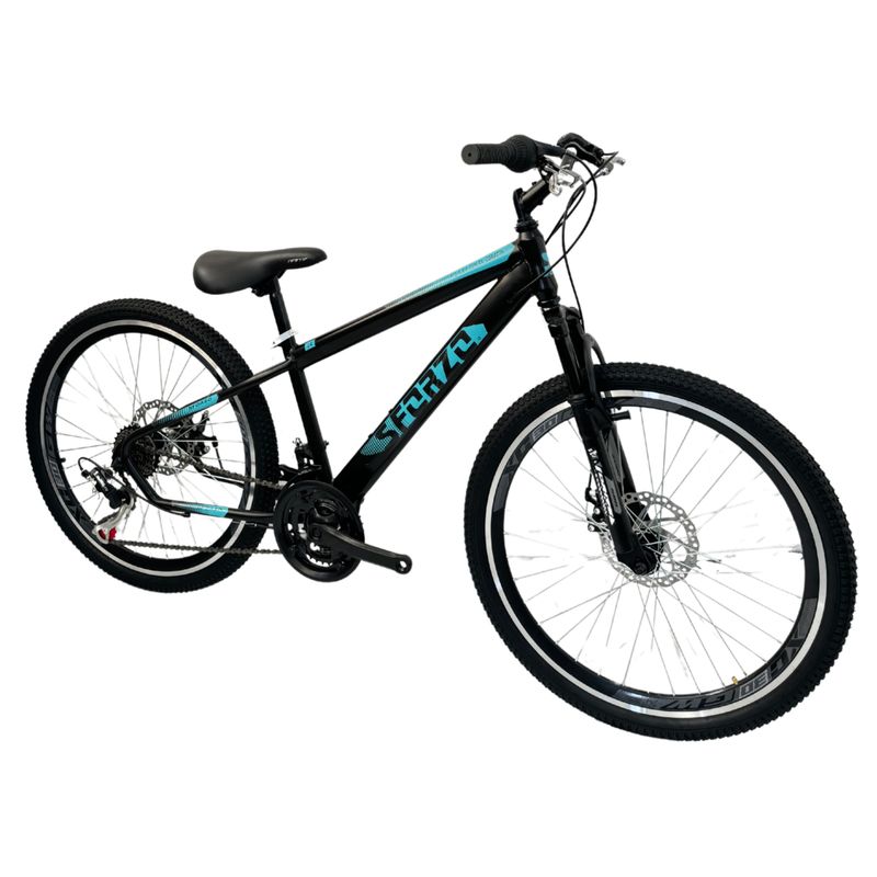SFORZO - Bicicleta MTB Rin 24 F.Disco Shimano 21 - Negro Aguamarina