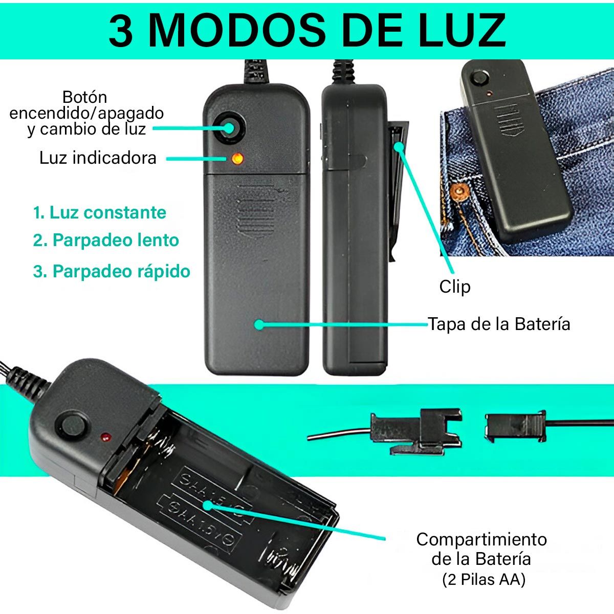 COMPRALOENCASA COM - Gafas Luminosas Neón Luz LED Para Fiesta OF-1454