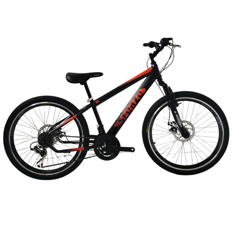 SFORZO - Bicicleta MTB Rin 24 F.Disco Shimano 21 - Negro Naranja