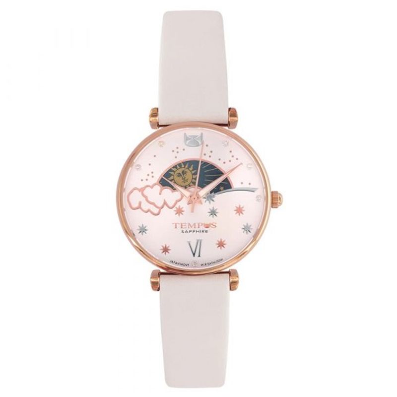 TEMPUS - Reloj Para Mujer Marca TEMPUS Color Blanco/bicel dorado  1064-05