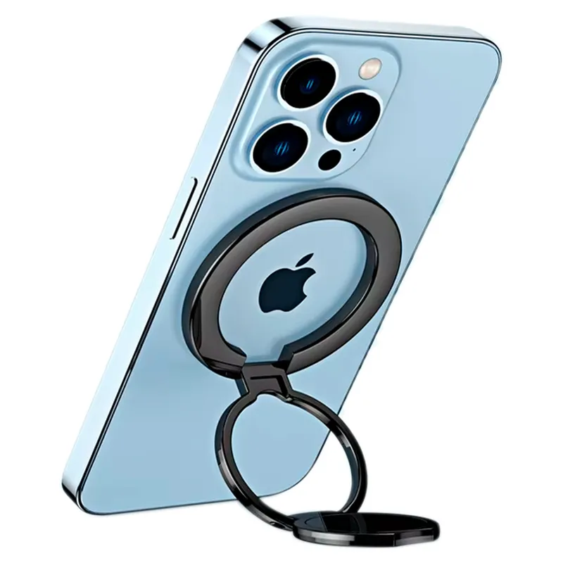 GENERICO - Soporte Anillo Mágnetico Tripode Celular Metalico Escritorio Negro