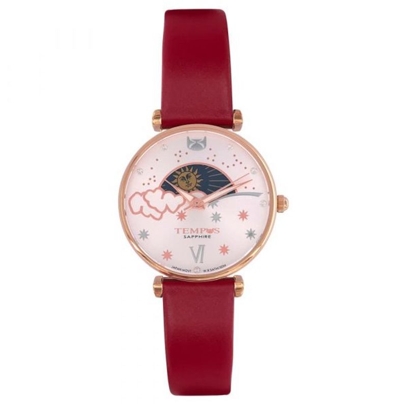 TEMPUS - Reloj Para Mujer Marca TEMPUS Color Vinotinto/bicel dorado  1064-06