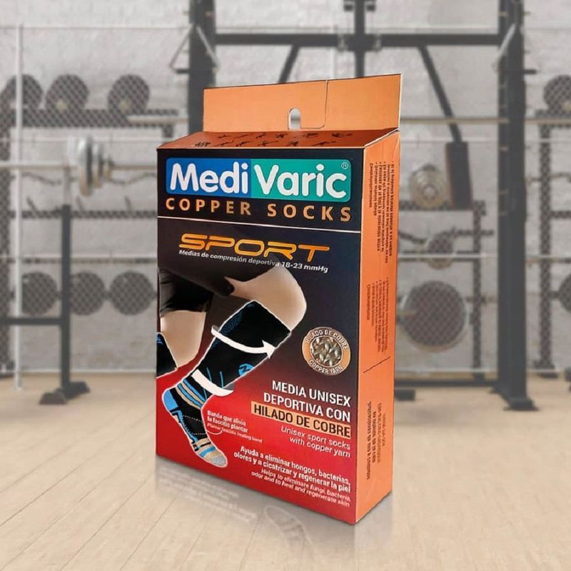 MEDIVARIC - Medias Unisex MediVaric Hilado Color Negro Azul Talla M
