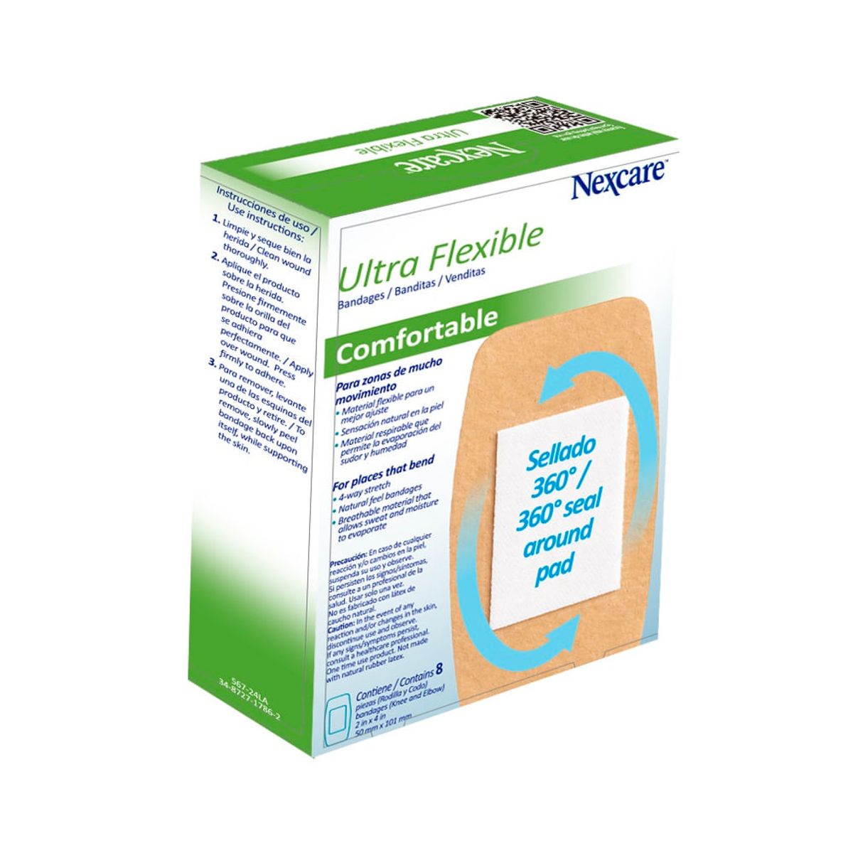 NEXCARE - Curas Nexcare Ultra Flexible 50 X 101mm X 8Und