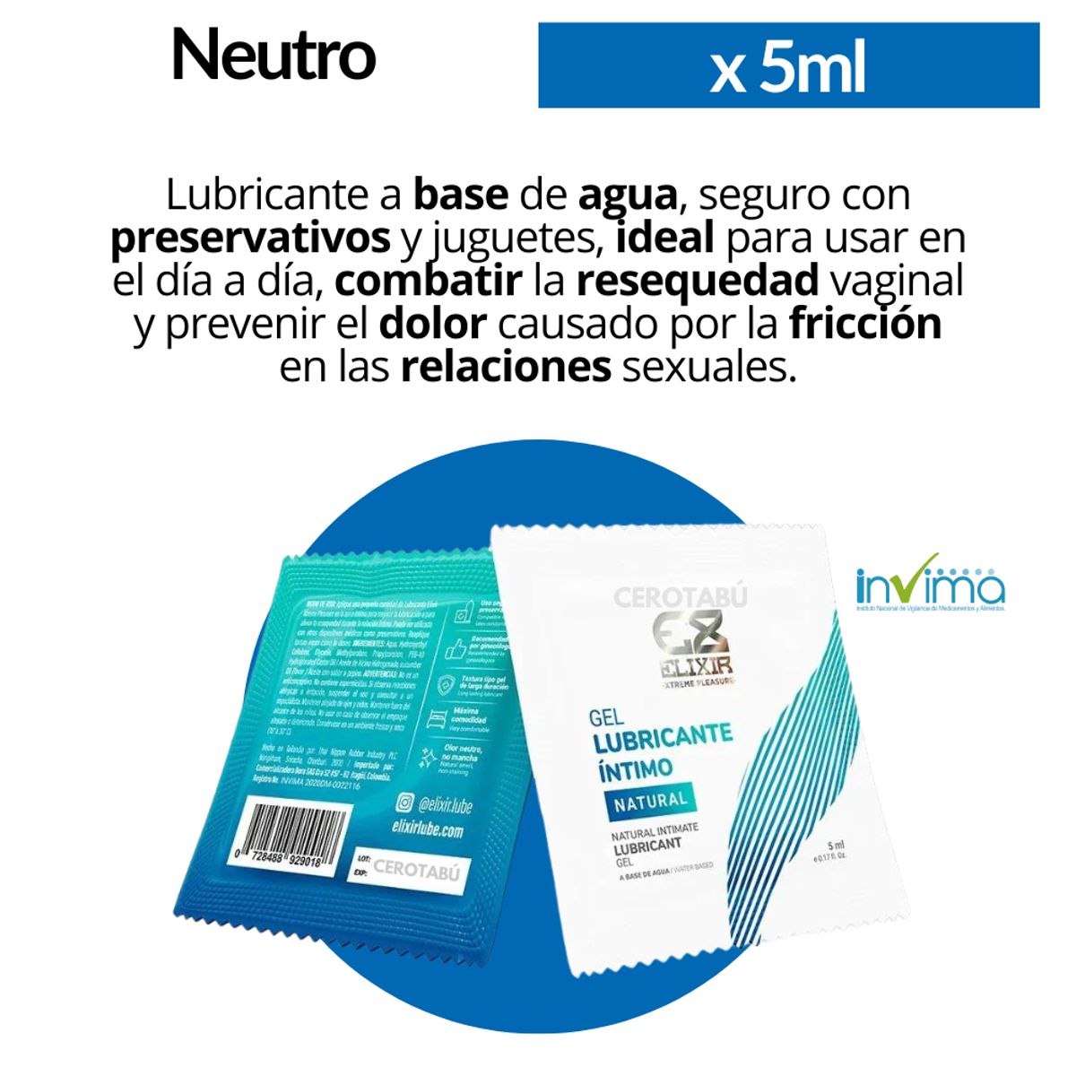 ELIXIR - Funda Pene Vibrador Bala Vibradora Lubricante Neutro Potenciador