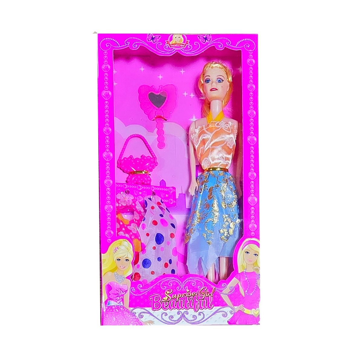 GENERICO - Muñeca Vestidos Espejo Bolso Moda Fashion Juguete Niña