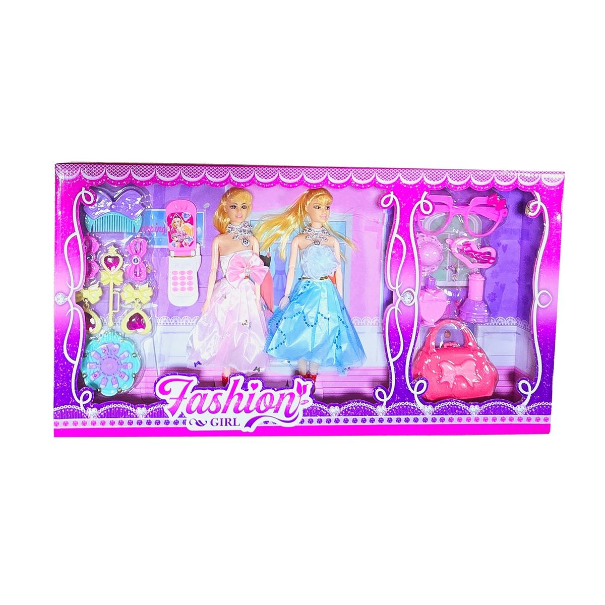 GENERICO - Muñecas Vestidos Accesorios Princesa Bolso Gafa Juguete Niña