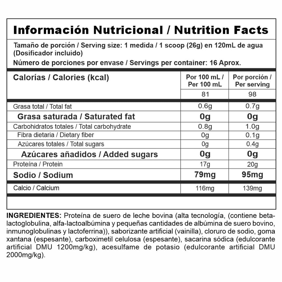GENERICO - Bipro Classic Nutramerican Sabor Vainilla X 0.9lb