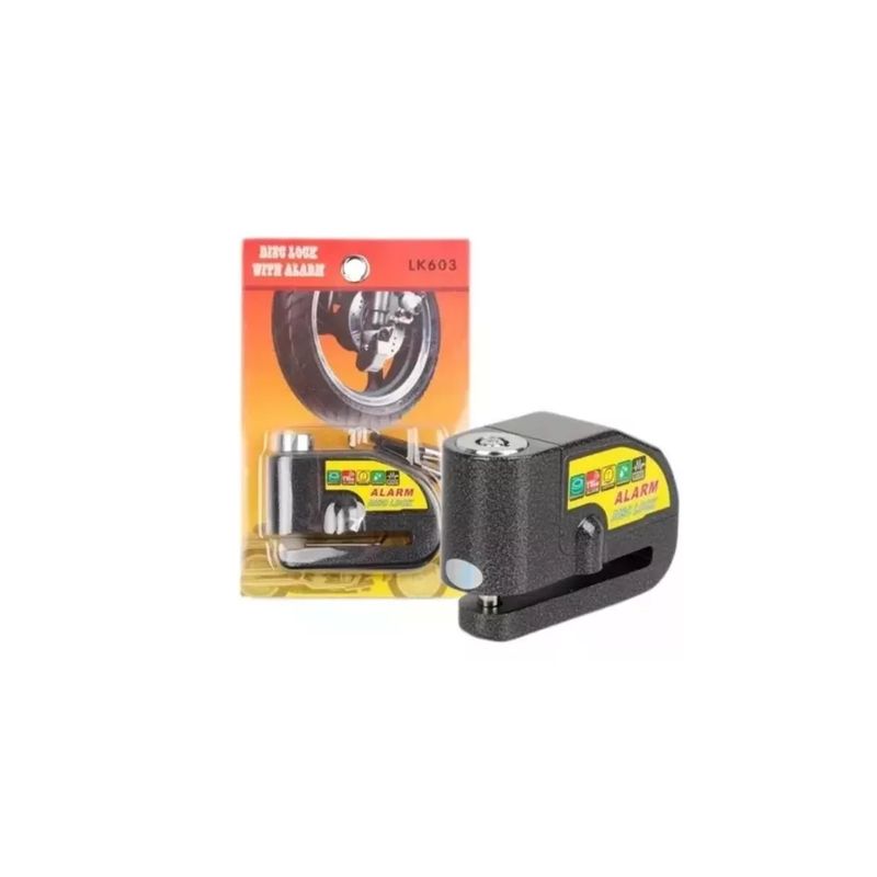 GENERICO - Candado Para Moto Freno De Disco + Alarma Bloqueo Antirrobo
