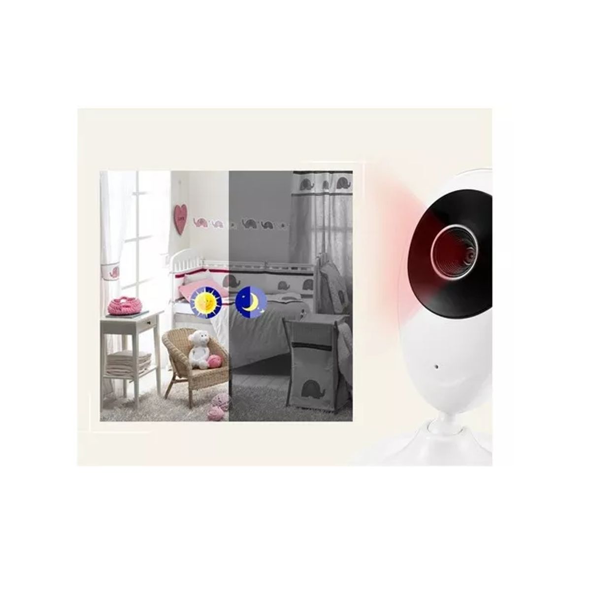 GENERICO - Monitor Camara Bebe Inalambrica Vigilancia Vision Nocturna Color Blanco