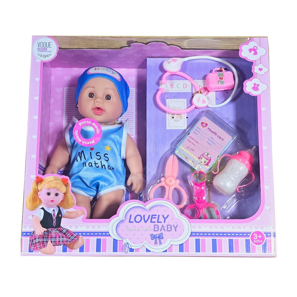 GENERICO - Muñeco Bebote Instrumentos Medicos Estetoscopio Juguete Niña